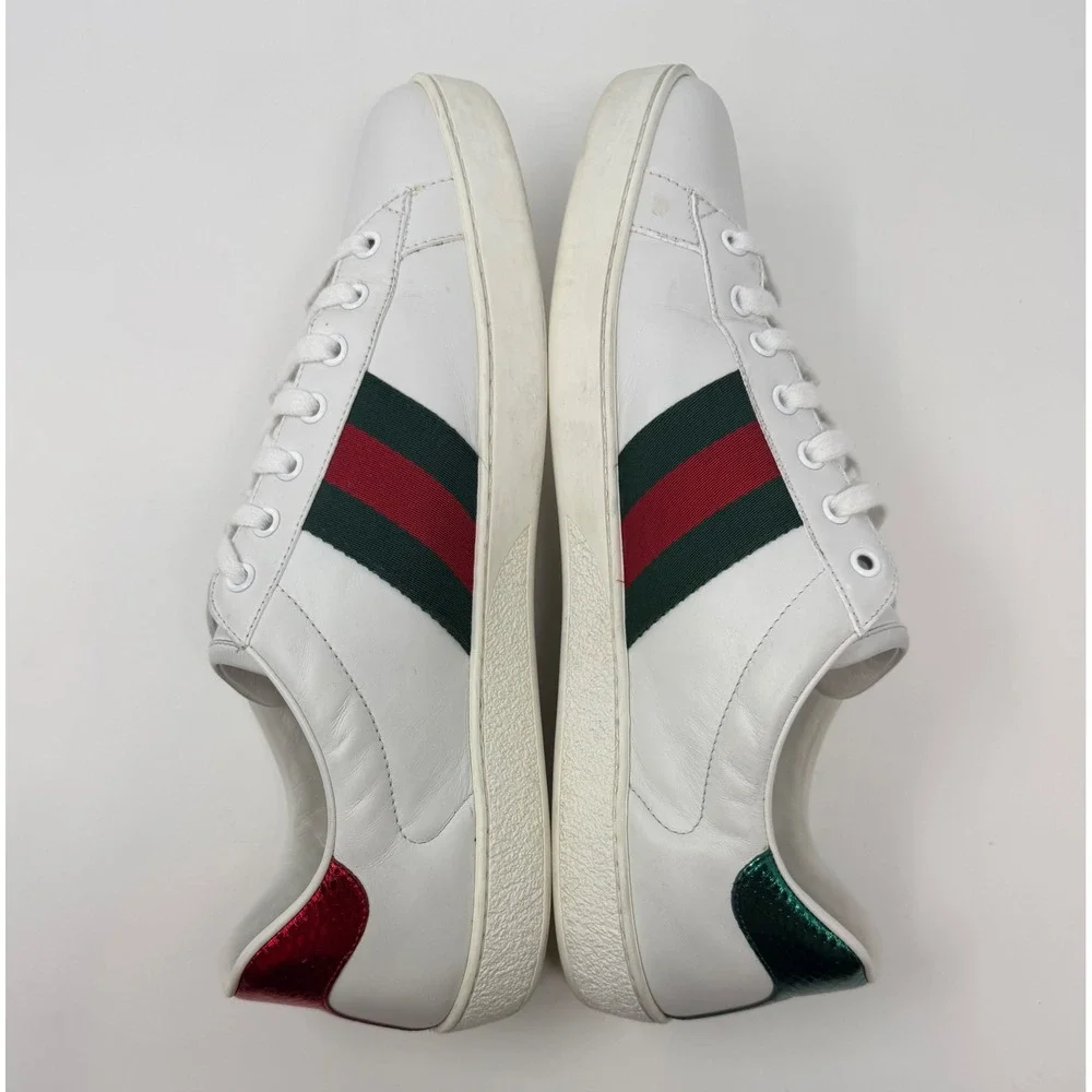 Gucci Ace Embroidered Panther Sneaker White Leather Size 12 US 11 Gucci